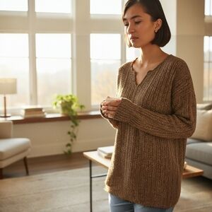 Dress Barn Brown Crew Neck Sweater Size 18/20